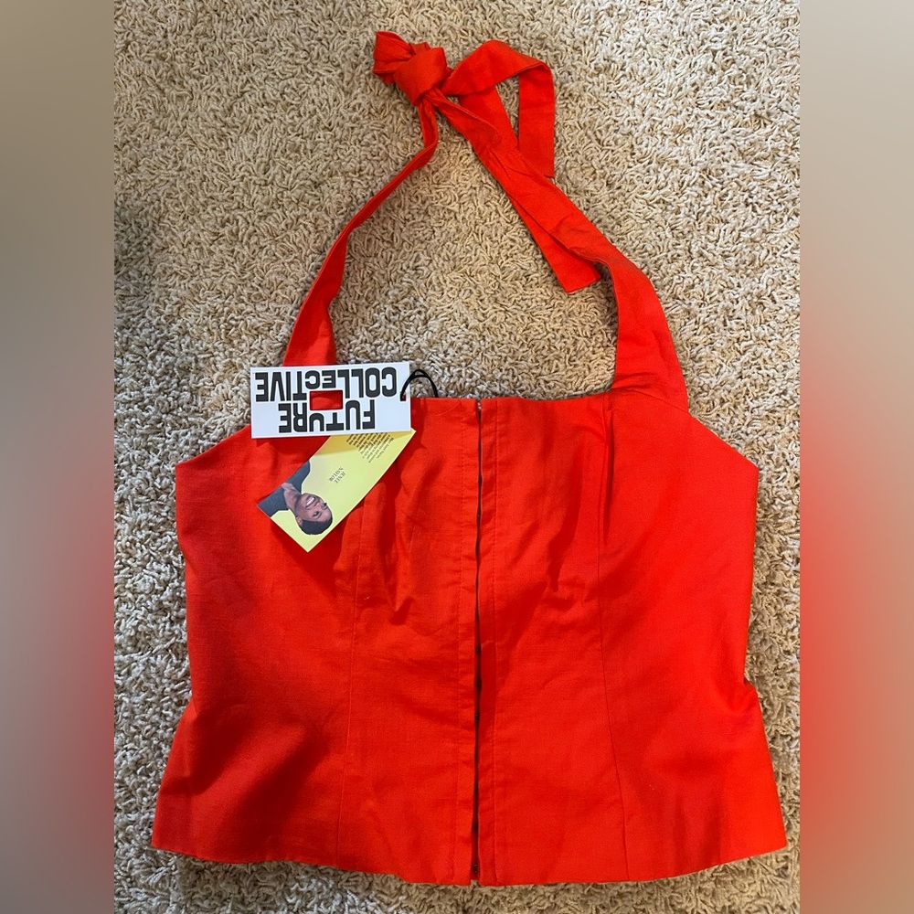 Future Collective Jenne Naylor Vibrant Red Halter Top